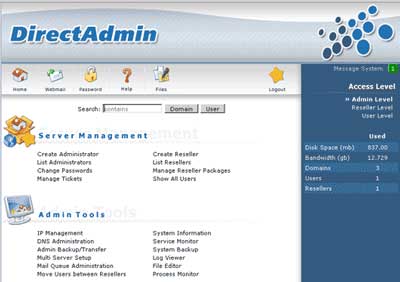 DirectAdmin old skin