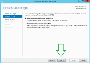 Select installation type