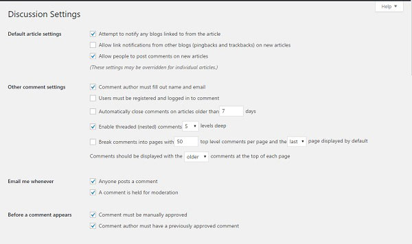 Discussion Settings