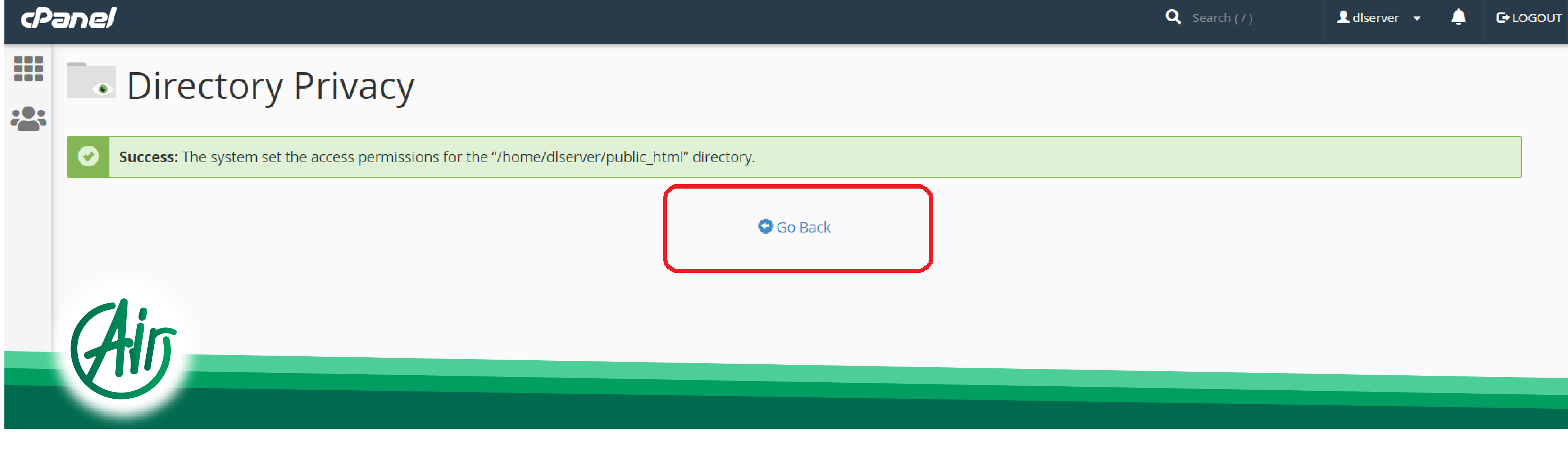 password in cPanel