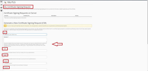 How to generate CSR code using Cpanel